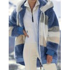 Color Block Fuzzy Fa...