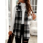 Plaid Pattern Sleeve...