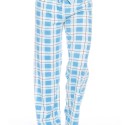 Plaid Pattern Drawstring Pants, Casual Wide Leg Pants, Women's Clothing