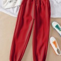 Solid Drawstring Jogger Sweatpants, Casual Slant Pocket Pants, Women's Clothing