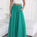 Women's Wide Leg Palazzo Pants, Flowy Ruffle Solid Pants, Women's Clothing