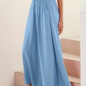 Women's Wide Leg Palazzo Pants, Flowy Ruffle Solid Pants, Women's Clothing