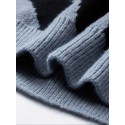 All Match Knitted Letter Print Sweater, Men's Casual Warm Slightly Stretch Crew Neck Pullover Sweater For Men Fall Winter