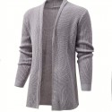 Elegant Slightly Stretch Knit Cardigan Coat, Men's Casual Vintage Style V Neck Sweater Cardigan For Fall Winter