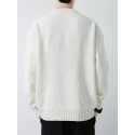 All Match Knitted Sweater, Men's Casual Warm Slightly Stretch Crew Neck Pullover Sweater For Fall Winter