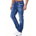 Men's Comfy Street Style Distressed Denim Pants With Pockets