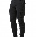 Slim Fit Cargo Jeans, Men's Casual Street Style Multi Pocket High Stretch Denim Pants For Spring Summer