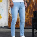 Men's Casual Skinny Jeans, Chic Street Style Medium Stretch Denim Pants