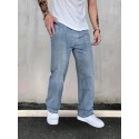 Classic Design Jeans, Men's Casual Street Style Distressed Denim Pants