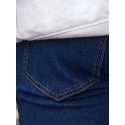 Slim Fit Straight Leg Cotton Jeans, Men's Casual Street Style Solid Color Slightly Stretch Denim Pants For Spring Summer