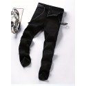 Men's Semi-formal Jeans, Classic Design Straight Leg Regular Jeans For Business