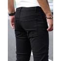 Slim Fit Ripped Jeans, Men's Casual High Stretch Street Style Denim Pants