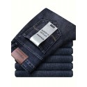 Men's High Quality Straight Leg Jeans For Business, Semi-formal Stretch Denim Pants