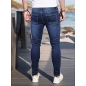 Men's Casual Skinny Jeans, Street Style Medium Stretch Denim Pants