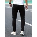 Chic Skinny Jeans, Men's Casual Street Style Distressed Stretch Denim Pants