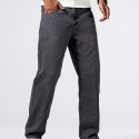 Men's Classic Design Loose Fit Distressed Jeans, Casual Street Style Denim Pants For The Four Seasons