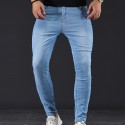 Men's Slim Fit Jeans, Street Style Distressed Medium Stretch Denim Pants