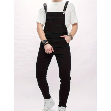 Men's Denim Overalls Jeans Jumpsuit Casual Jean Pants Work Clothes Streetwear