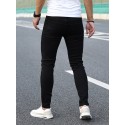 Men's Classic Design Skinny Jeans, Men's Casual Street Style Stretch Jeans