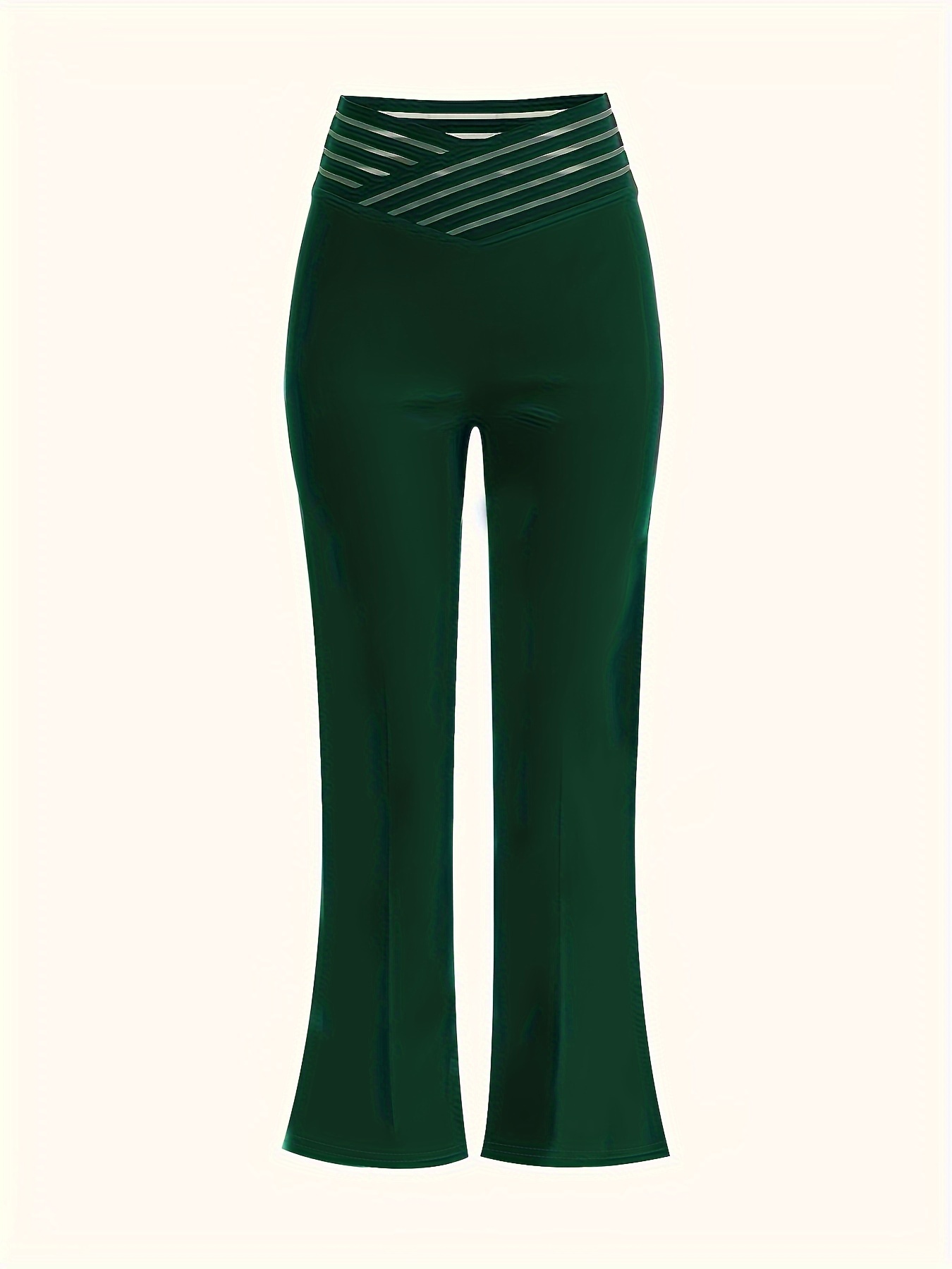 solid color bootcut pants elegant high waist pants womens clothing details 8