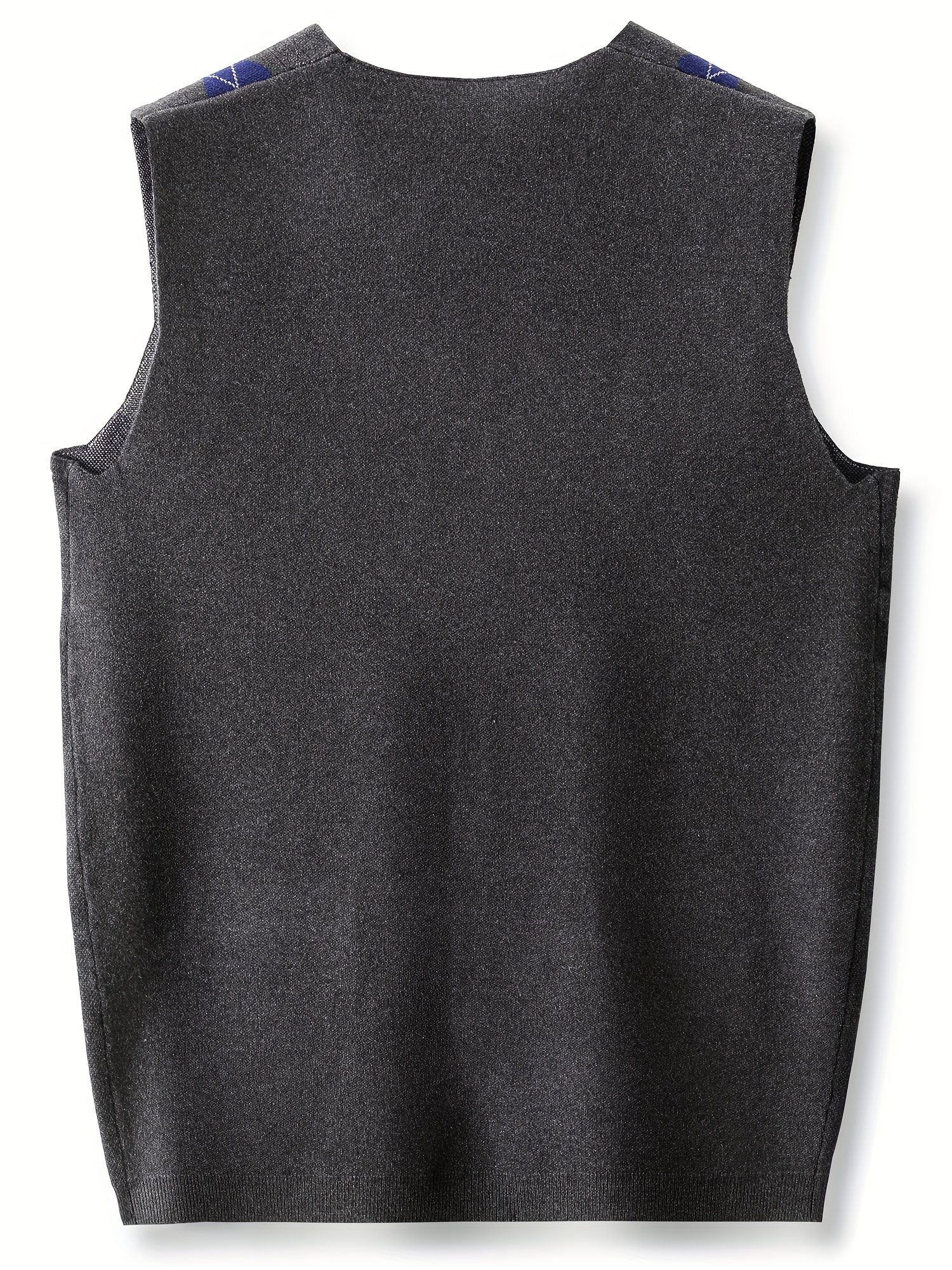 mens knitted sleeveless shirt formal slightly stretch v neck tank top for business activities details 16