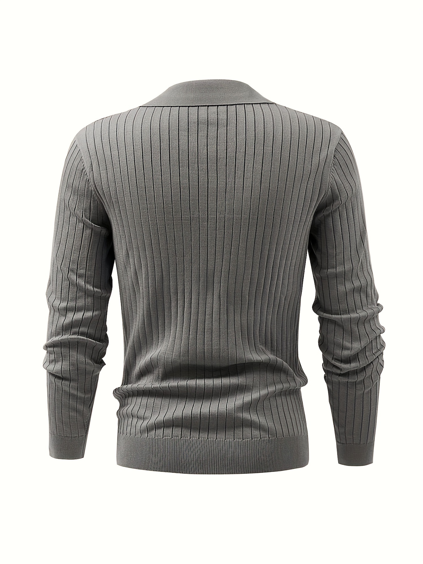 solid chic knit shirt mens casual lapel slightly stretch v neck pullover sweater for autumn winter details 20