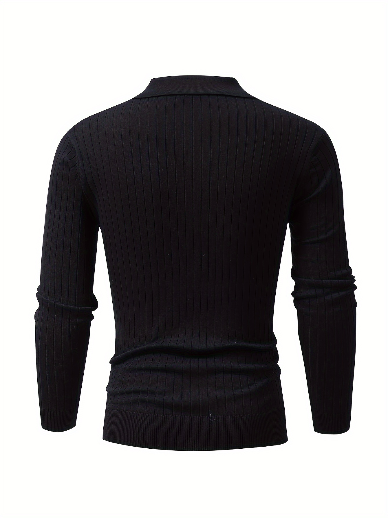 solid chic knit shirt mens casual lapel slightly stretch v neck pullover sweater for autumn winter details 27