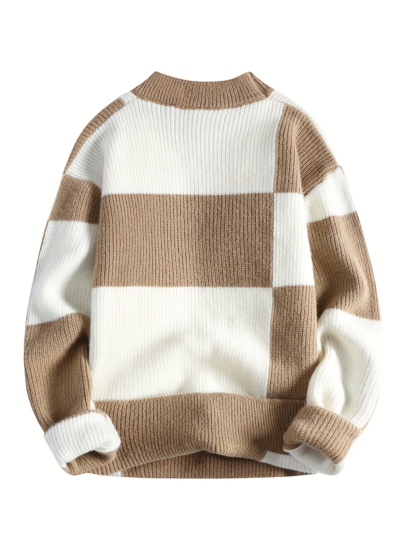 cool knitted sweater for men mens casual retro striped pullover knit sweater streetwear for winter fall as gifts details 2