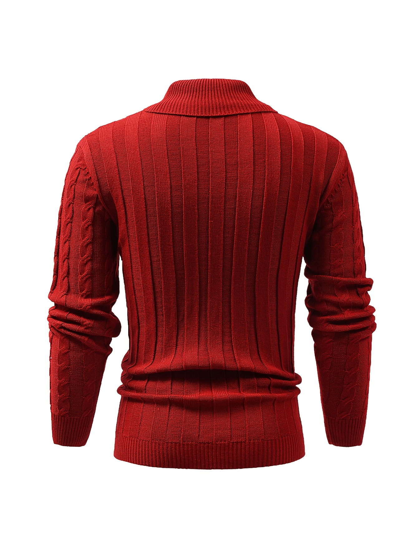 all match knitted shawl collar sweater mens casual warm high stretchy pullover sweater for fall winter details 14