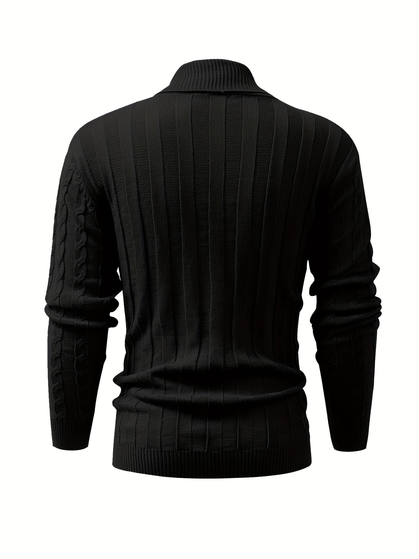 all match knitted shawl collar sweater mens casual warm high stretchy pullover sweater for fall winter details 37