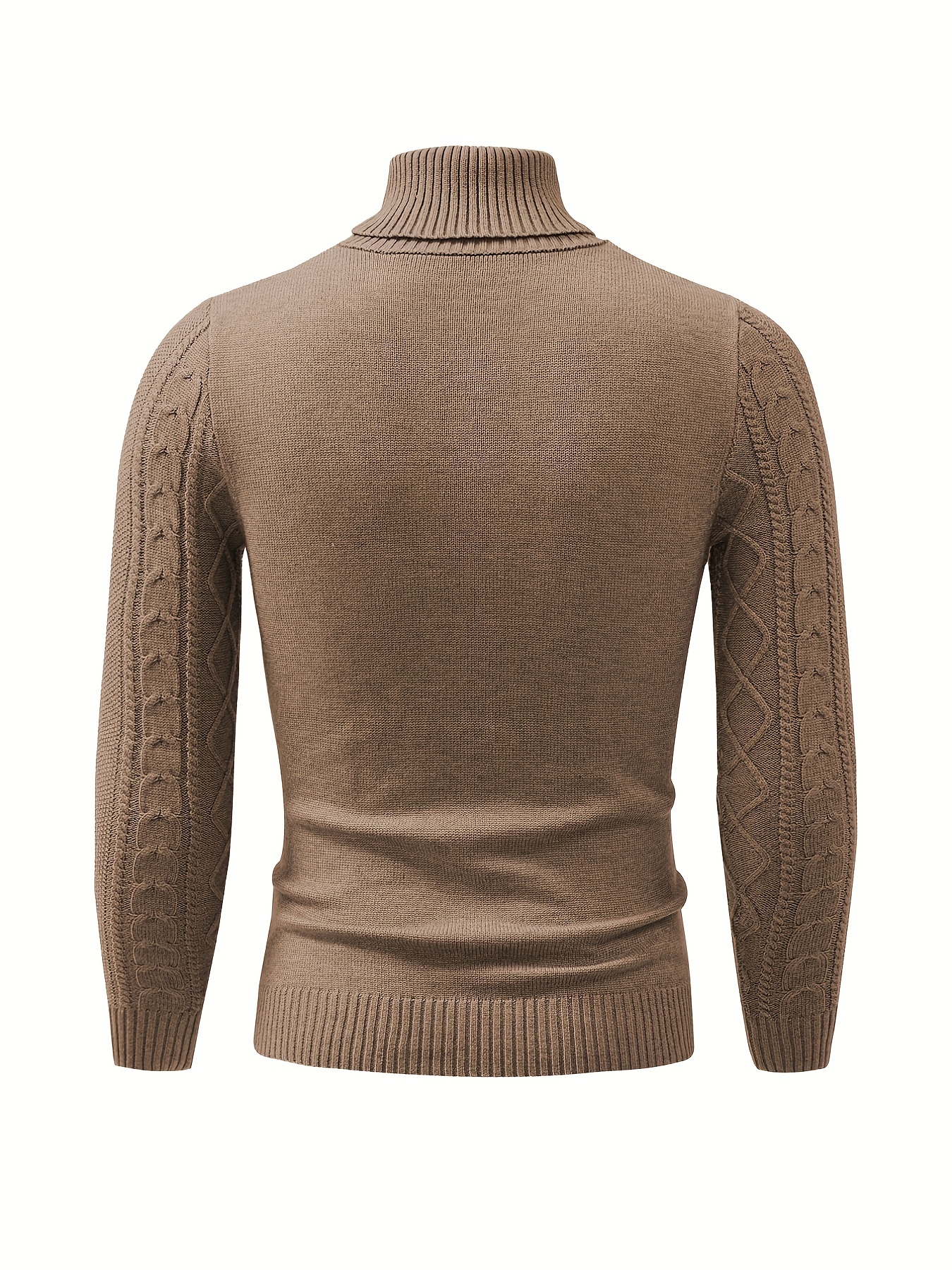 mens plain turtleneck sweater trendy high stretch fashion comfy thermal tops details 2