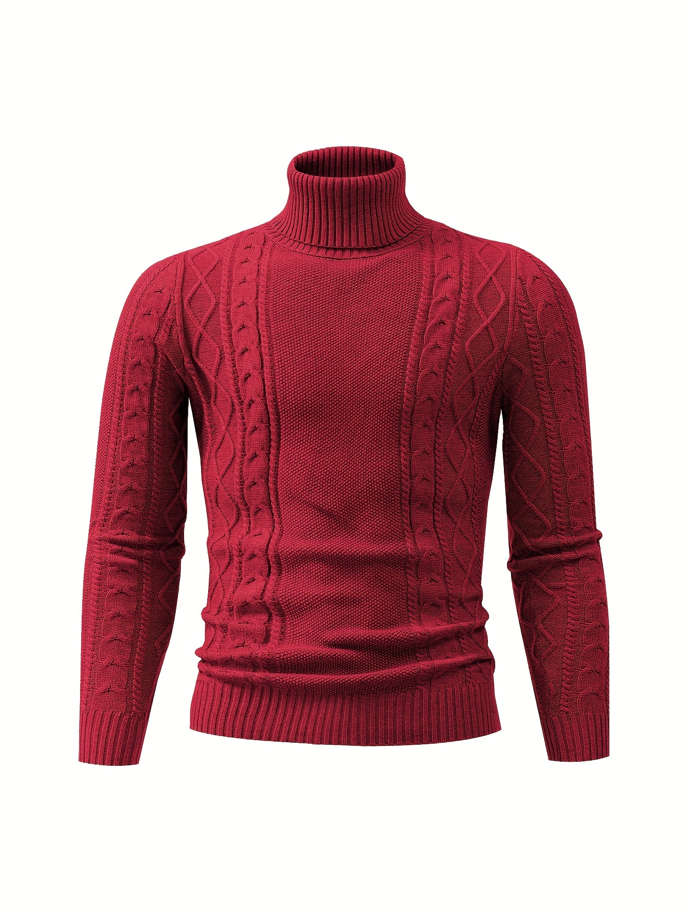 mens plain turtleneck sweater trendy high stretch fashion comfy thermal tops details 27