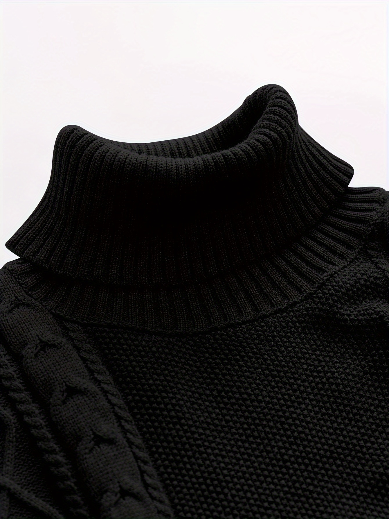 mens plain turtleneck sweater trendy high stretch fashion comfy thermal tops details 40