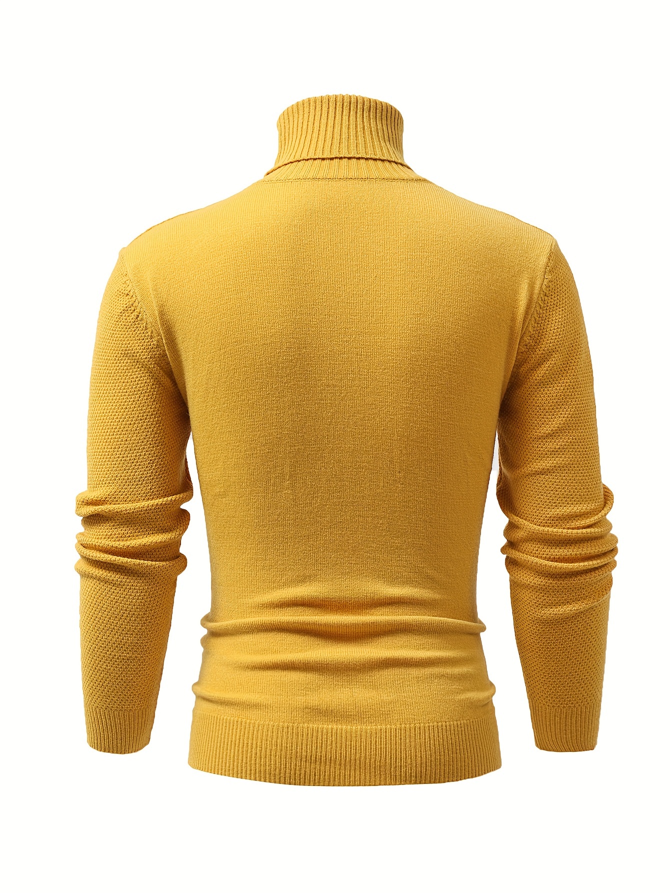 turtle neck knitted cable sweater mens casual warm solid high stretch pullover sweater for fall winter details 25