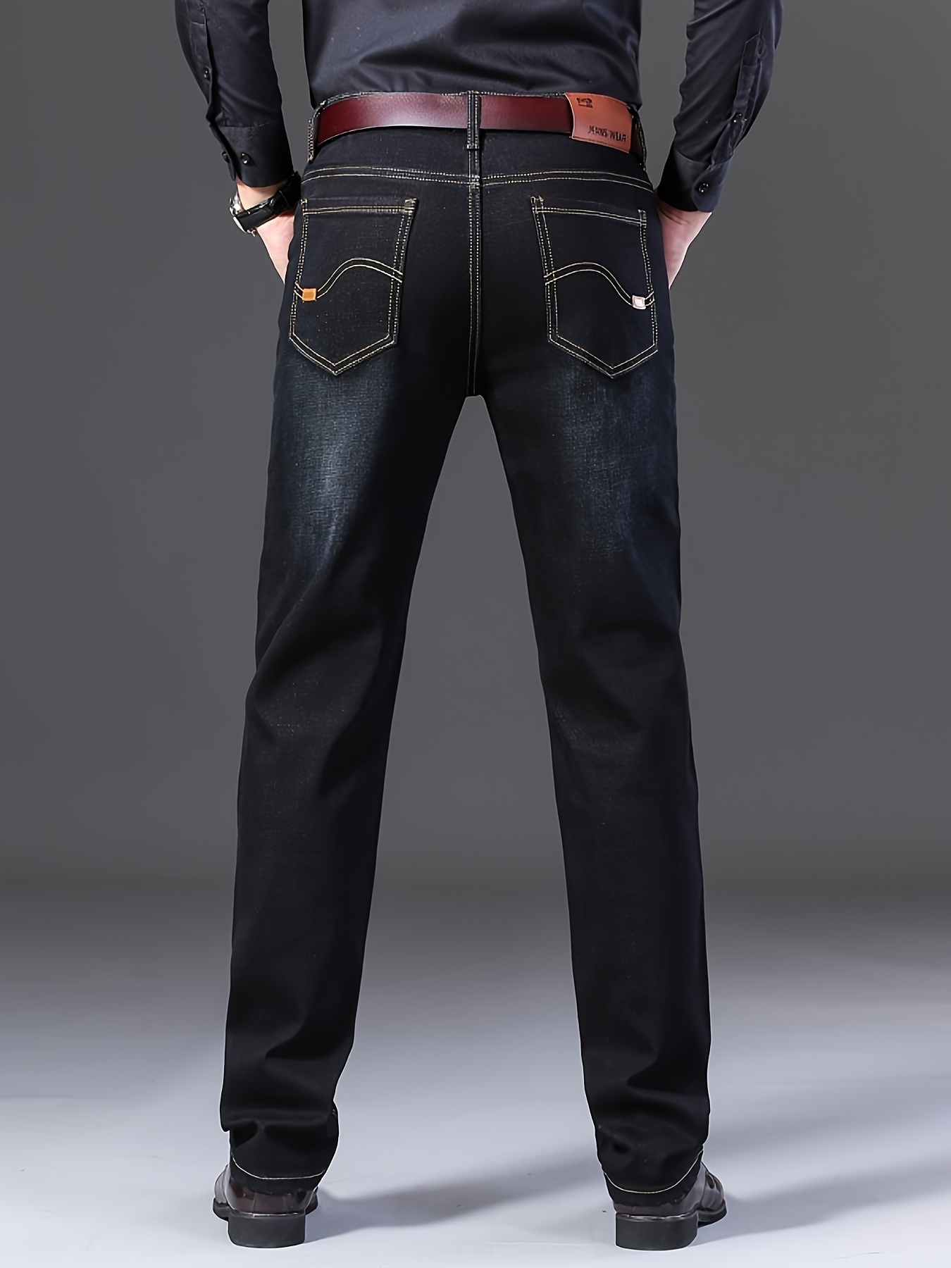 semi formal jeans, mens semi formal jeans chic classic design stretch jeans for business details 2