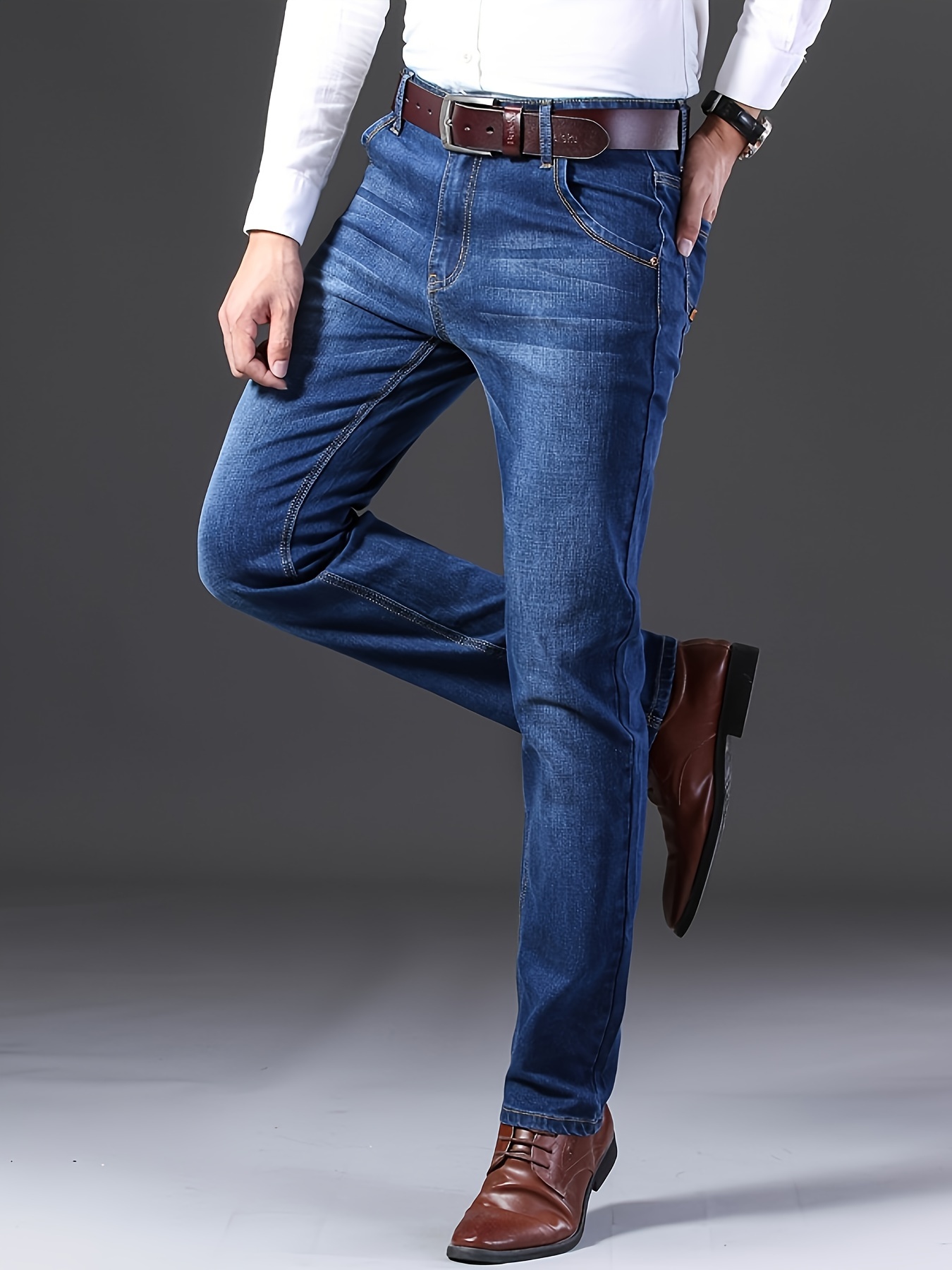 semi formal jeans, mens semi formal jeans chic classic design stretch jeans for business details 15