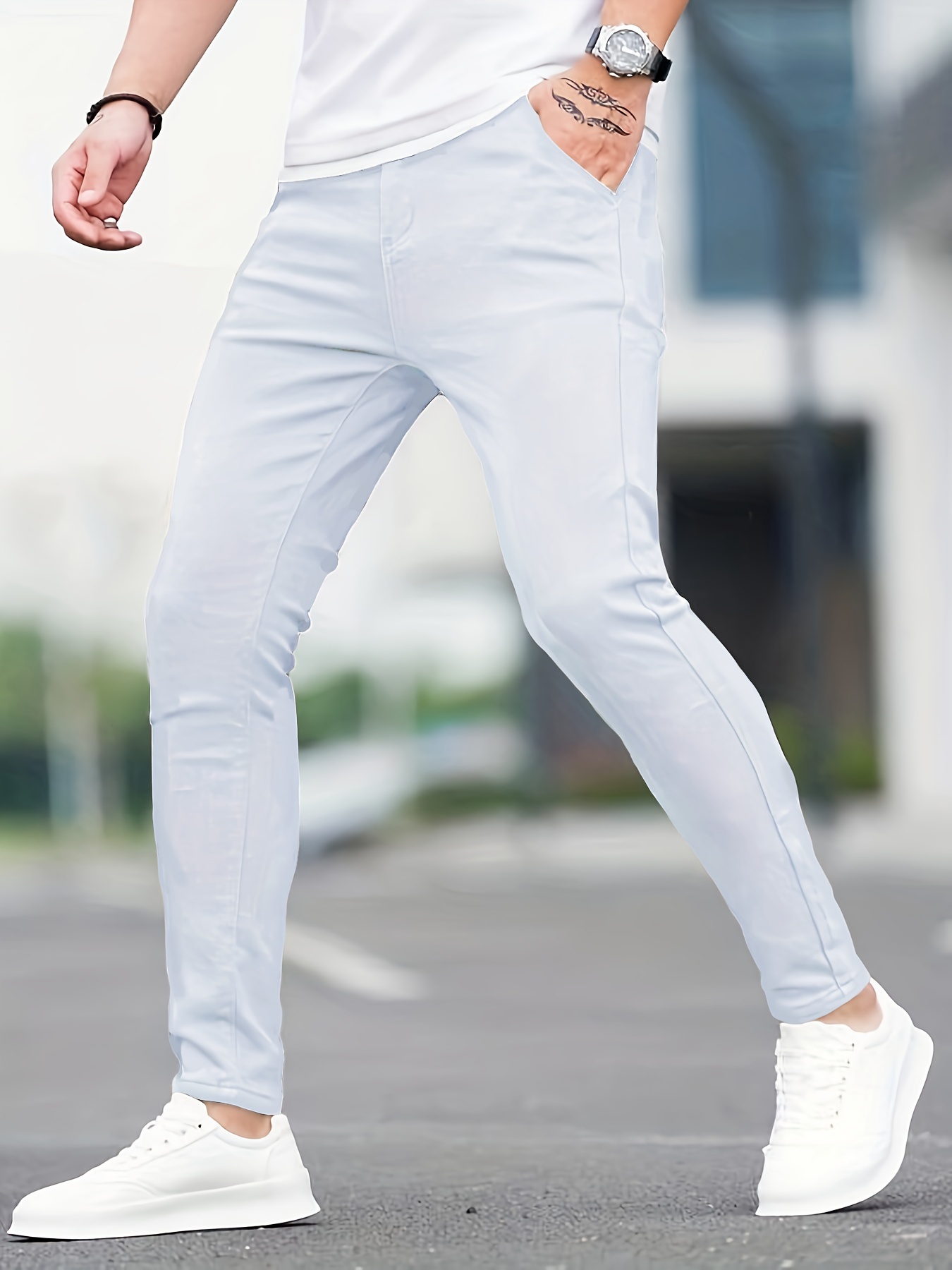 slim fit all match jeans mens casual street style medium stretch denim pants for all seasons details 15